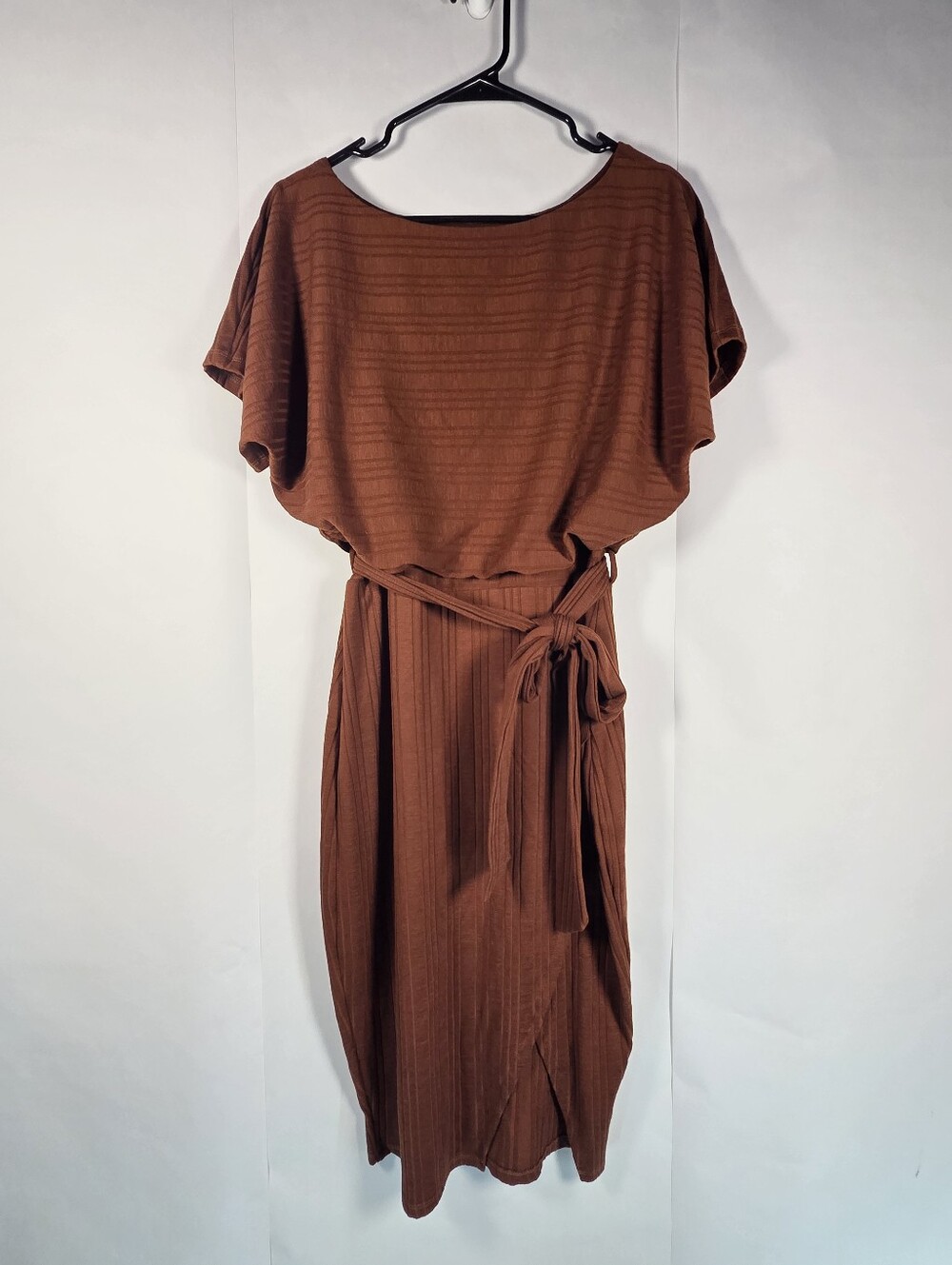 Women’s Brown Belted Midi Dress